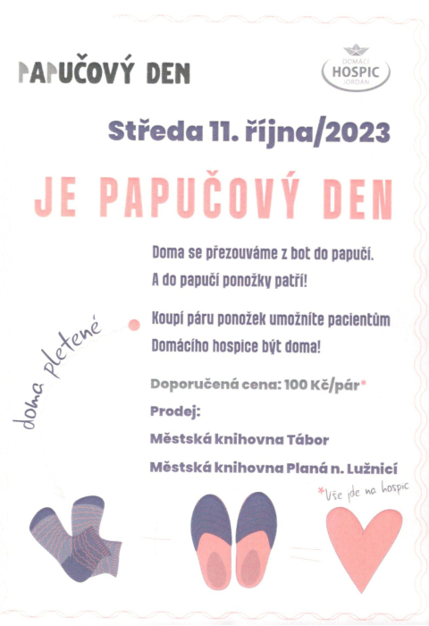 Papučový den, říjen 2023.