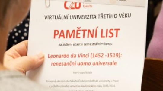 Zimní semestr VU3V věnovaný osobnosti Leonarda da Vinciho byl slavnostně ukončen