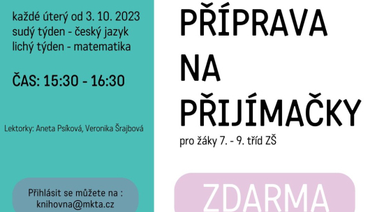 Úterní Přípravy na přijímačky na SŠ hlásí STOP STAV