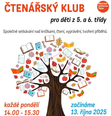 Od 13. října je opět spuštěn Čtenářský klub v pobočce Pražské Sídliště