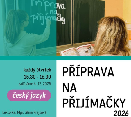 Lektorka Mgr. Jiřina Krejzová vás připraví na přijímačky z češtiny