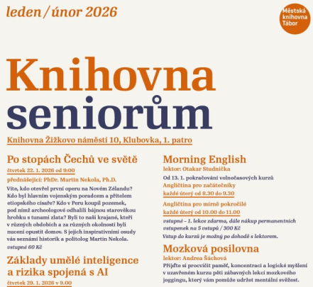 Přihlašování na Mozkovou posilovnu a Seniorský kvíz zahájeno