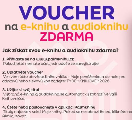 Týden knihoven 2026 = voucher na e-knihu a audioknihu ZDARMA