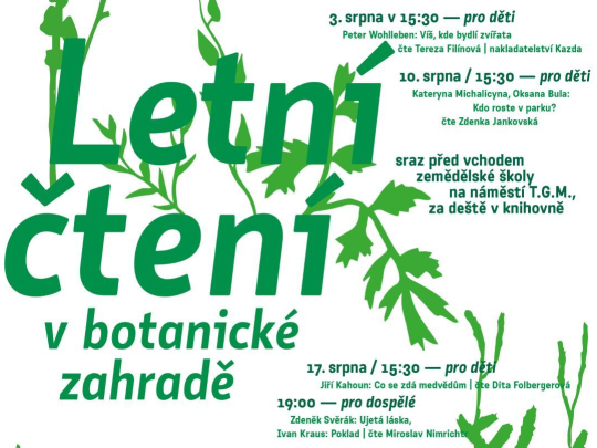 Letní čtení v botanické zahradě