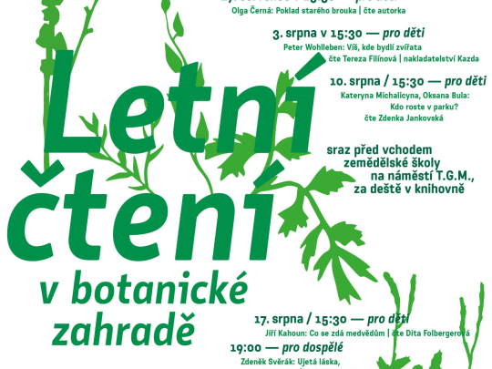 Letní čtení v botanické zahradě