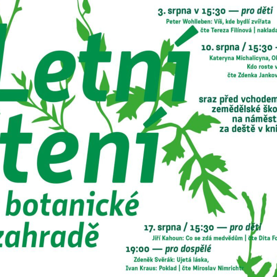 Letní čtení v botanické zahradě